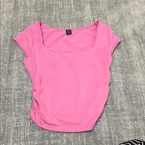 SHEIN Pink Square Neck Blouse